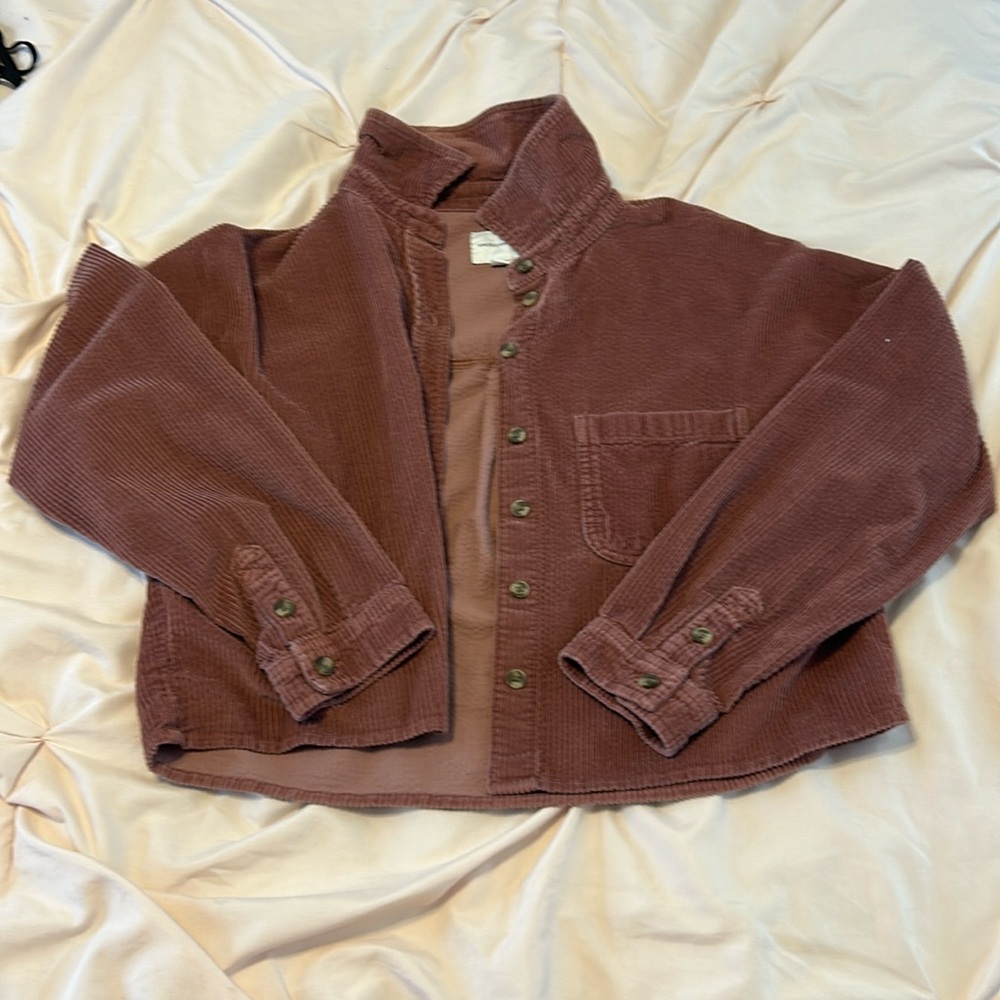 Pinky brown American eagle corduroy button up